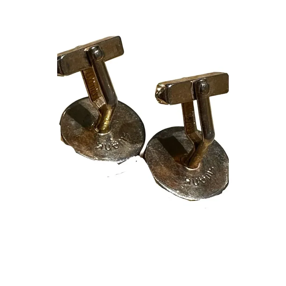Vintage Big Gold Circle Cuff Links from Swank
